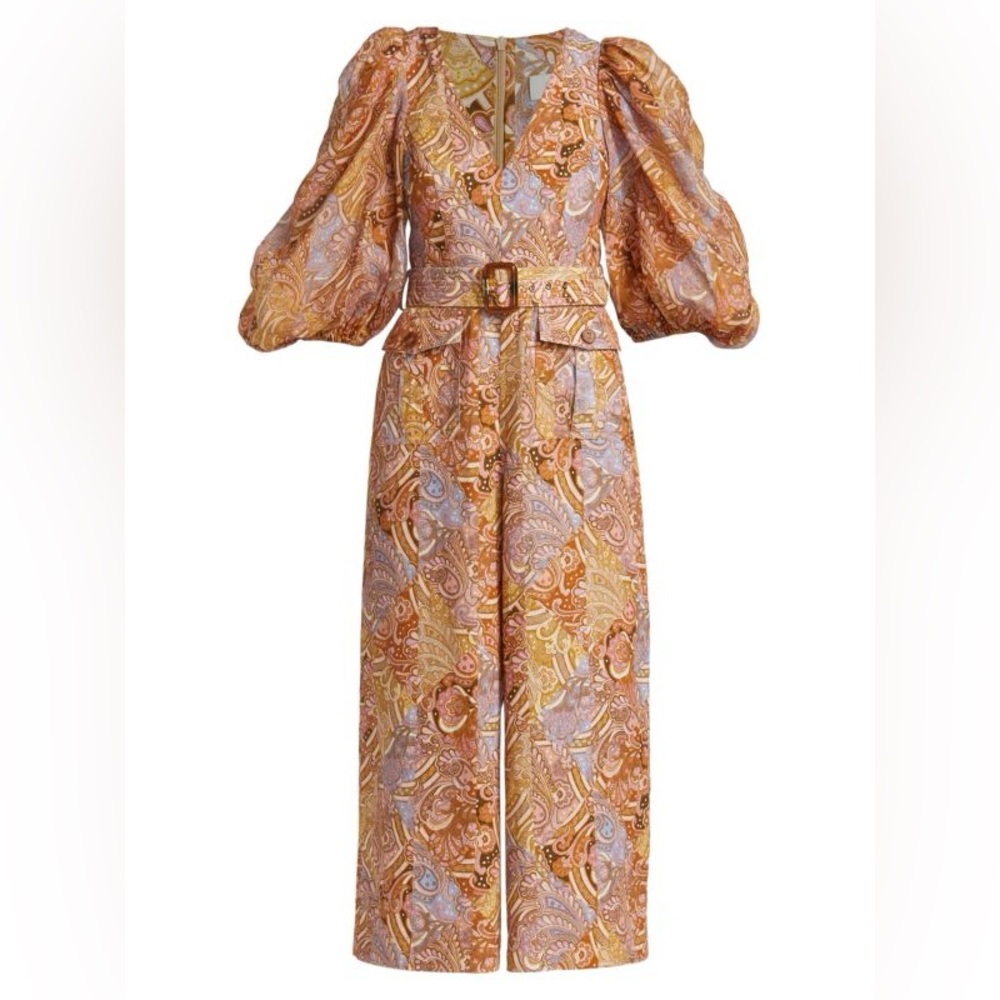 ZIMMERMANN Concert Paisley Linen Jumpsuit NWT AU 0P/US 2P